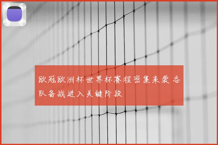 欧冠欧洲杯世界杯赛程密集来袭 各队备战进入关键阶段